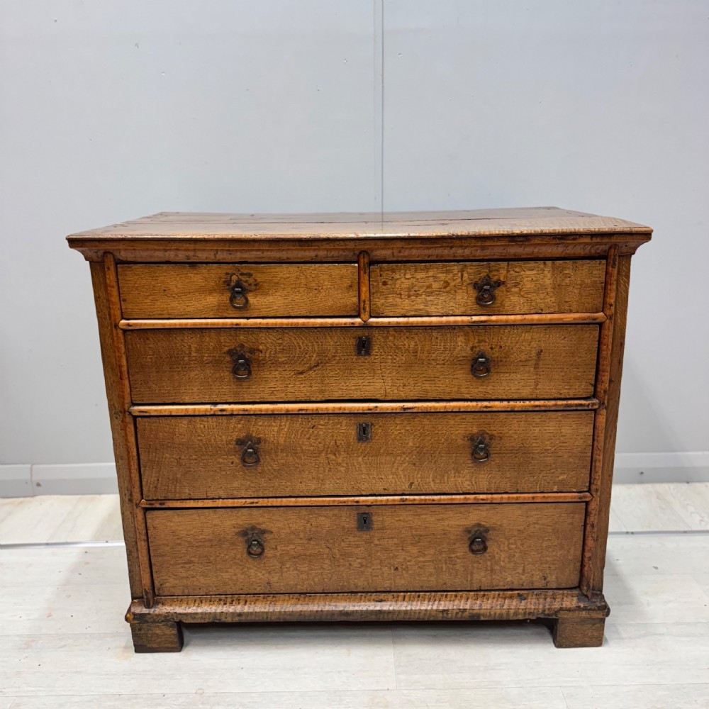 17th century English fruitwood chest of drawers  View II