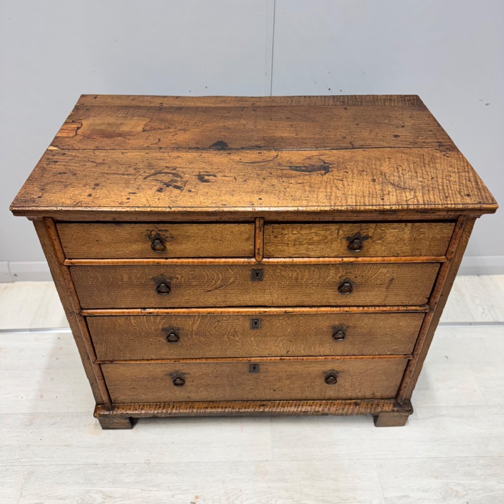 17th century English fruitwood chest of drawers  View III