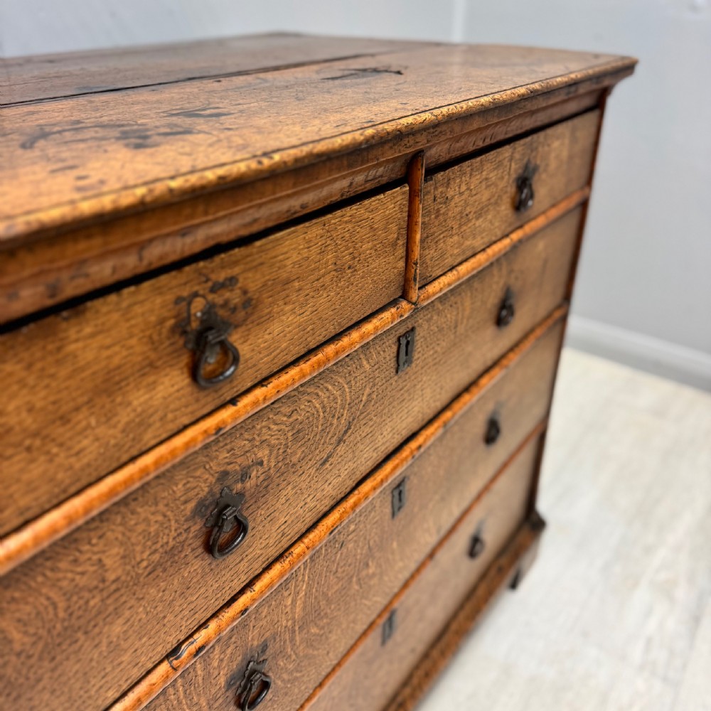 17th century English fruitwood chest of drawers  View IV