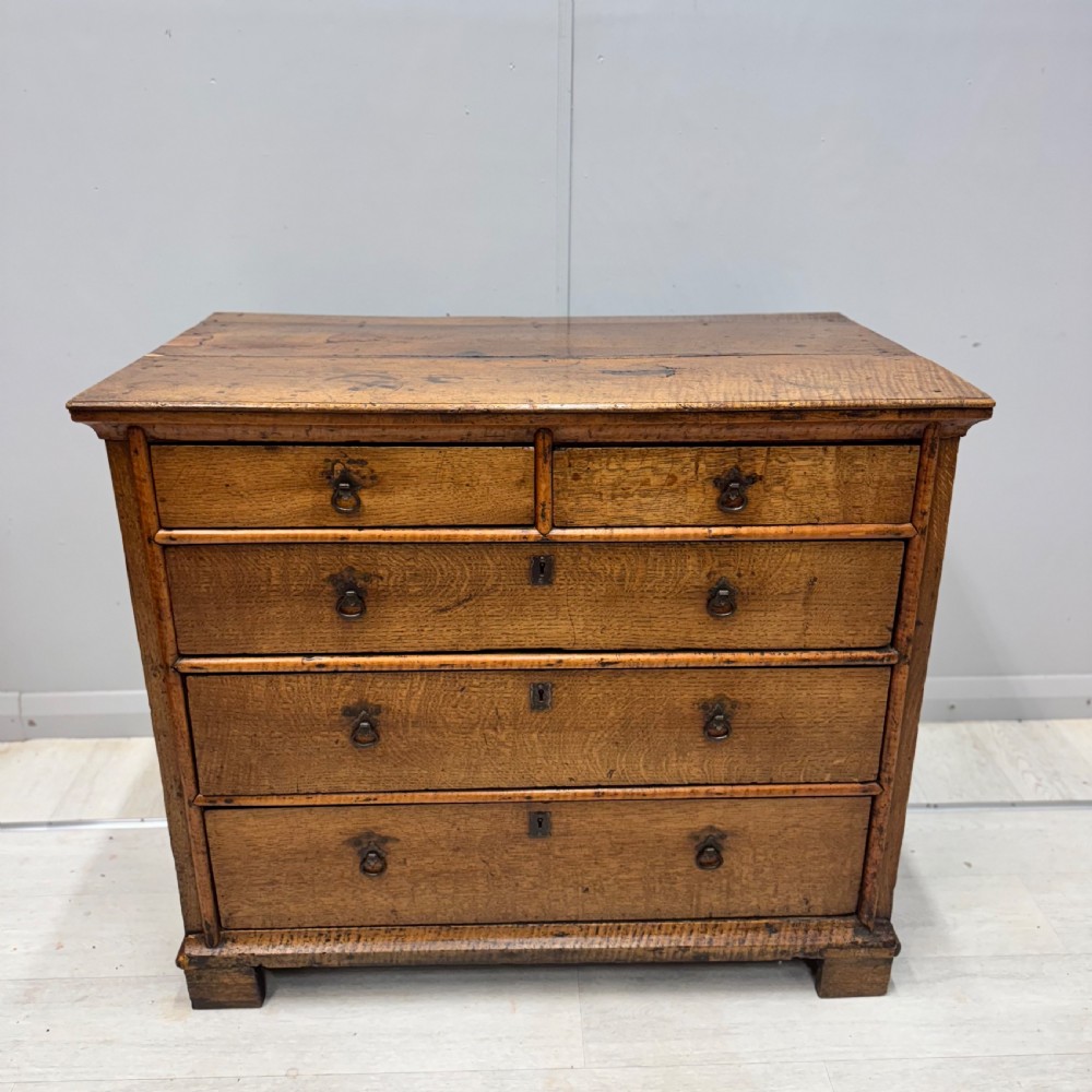 17th century English fruitwood chest of drawers  View X