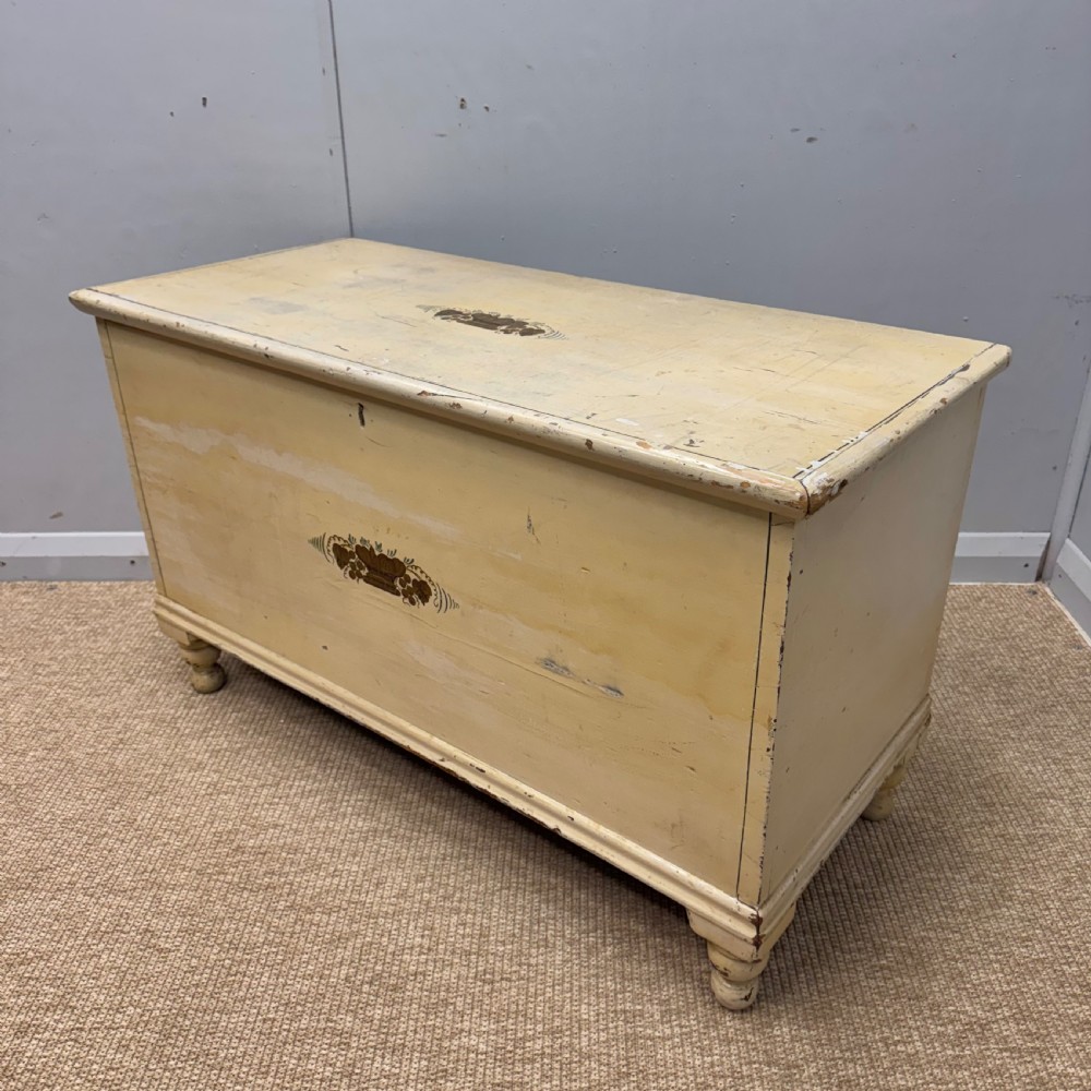 19th century painted blanket box  View V