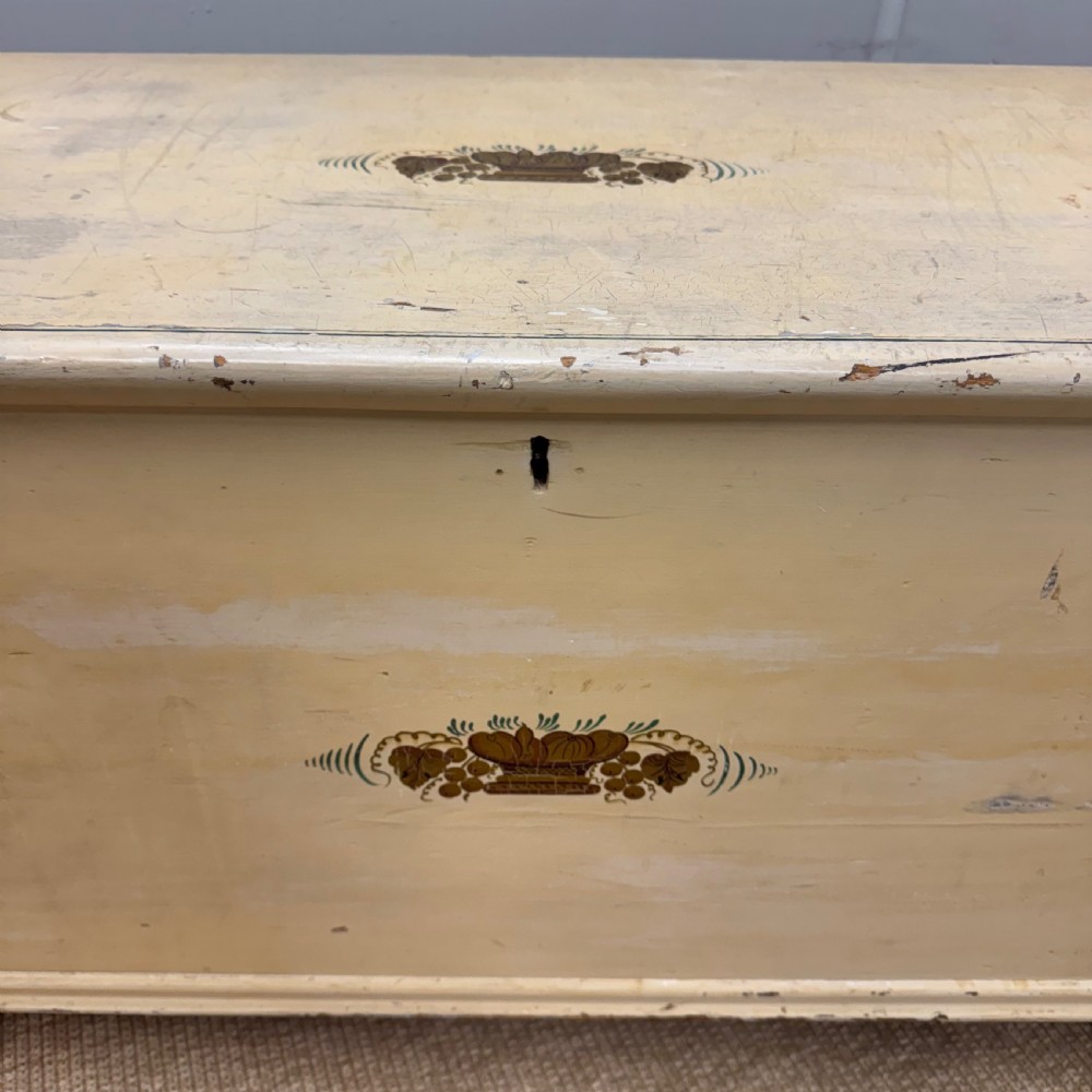 19th century painted blanket box  View IV