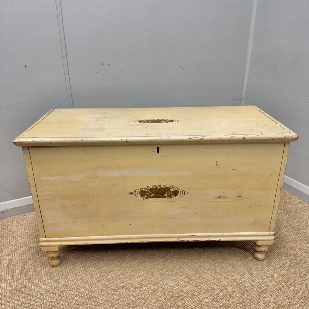 19th century painted blanket box 