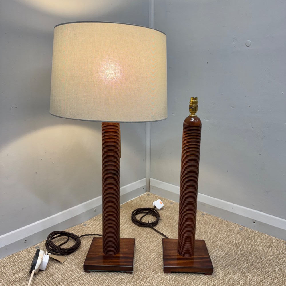 Pair of Victorian mahogany lamps (inc p&p)