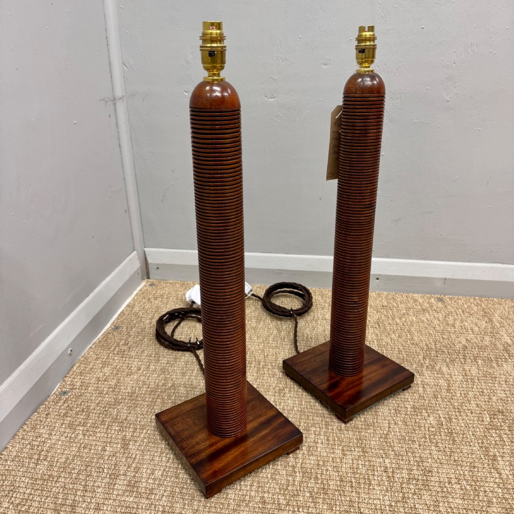 Pair of Victorian mahogany lamps (inc p&p) View III