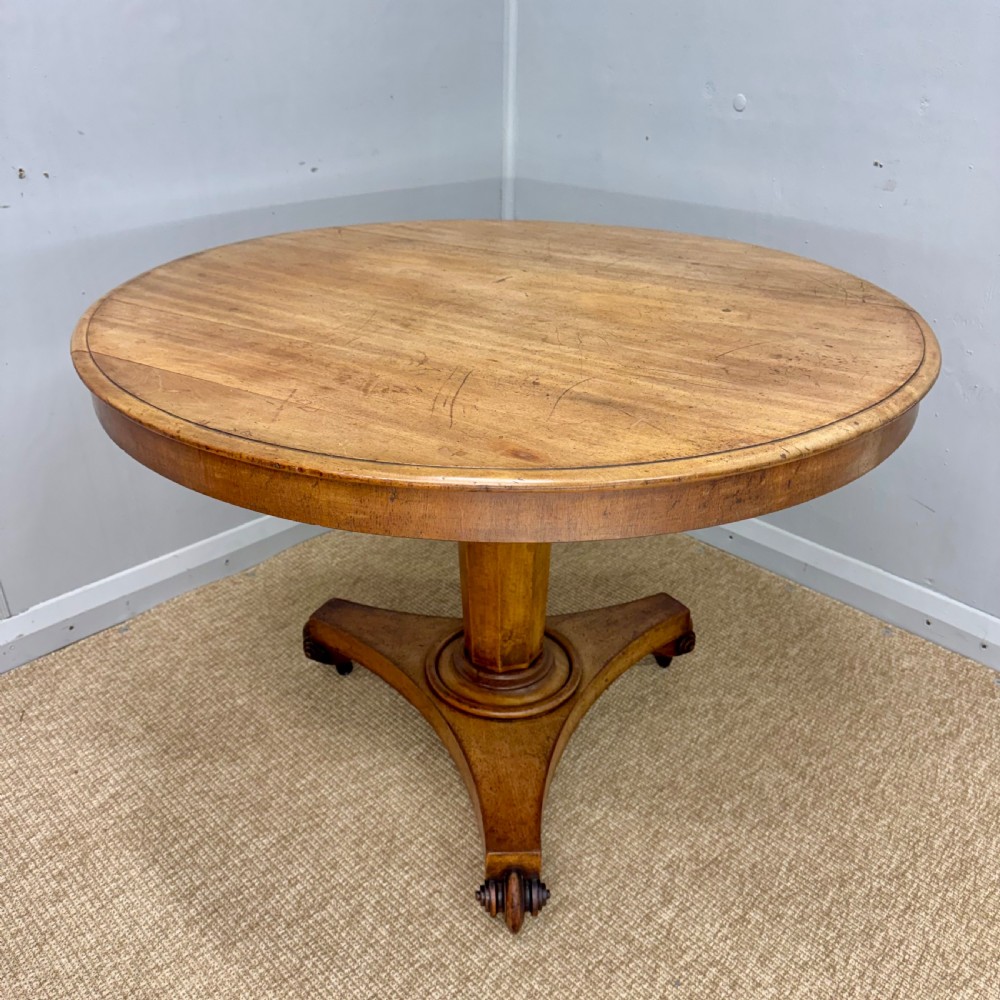 Bleached round mahogany tilt top centre table  View VI