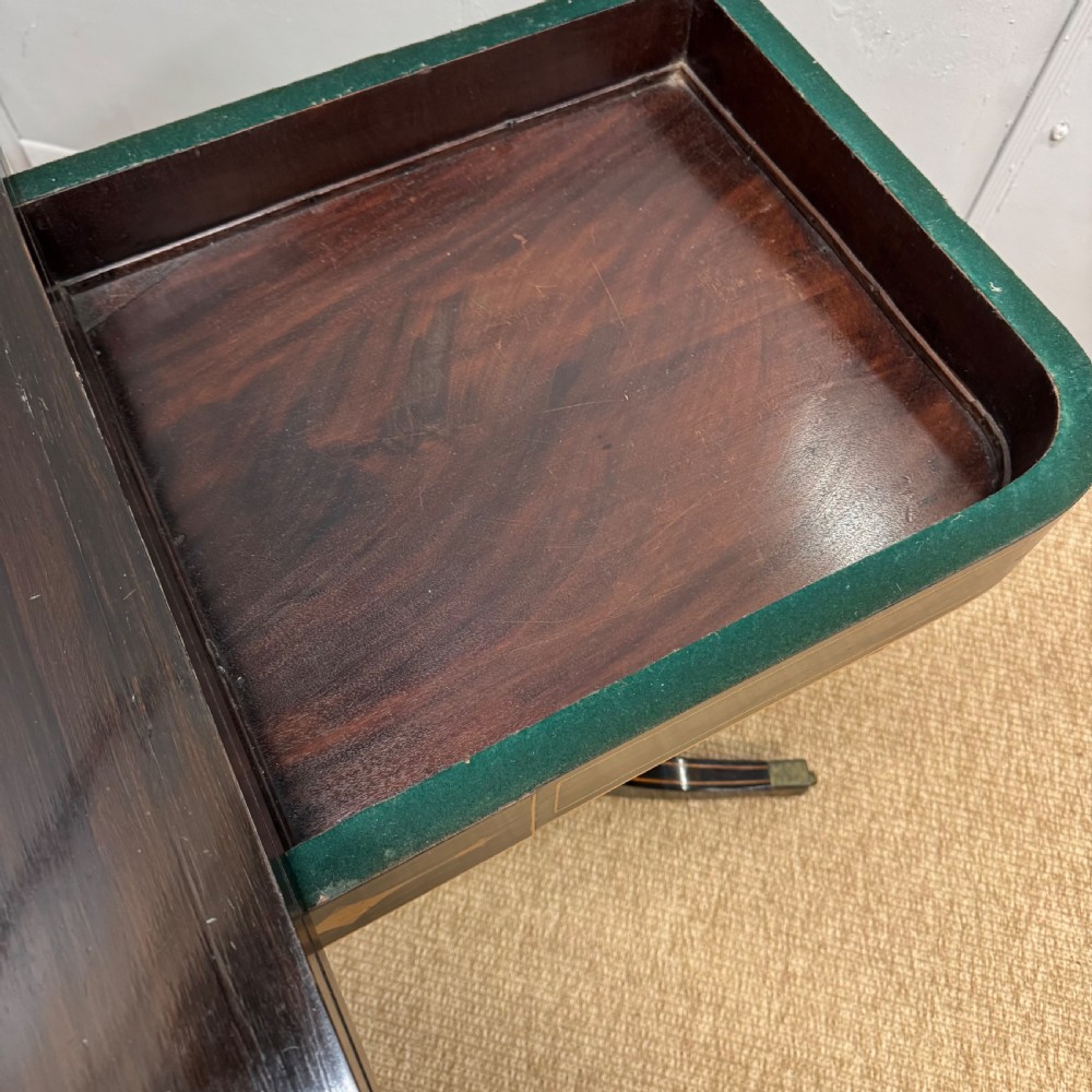 Regency ebonised fold over games table View V