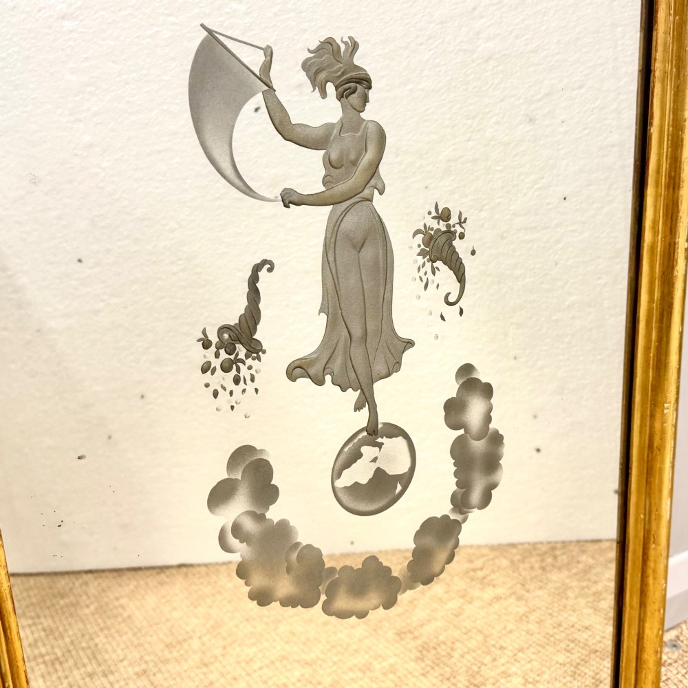 Neoclassical etched gilt pier mirror View II