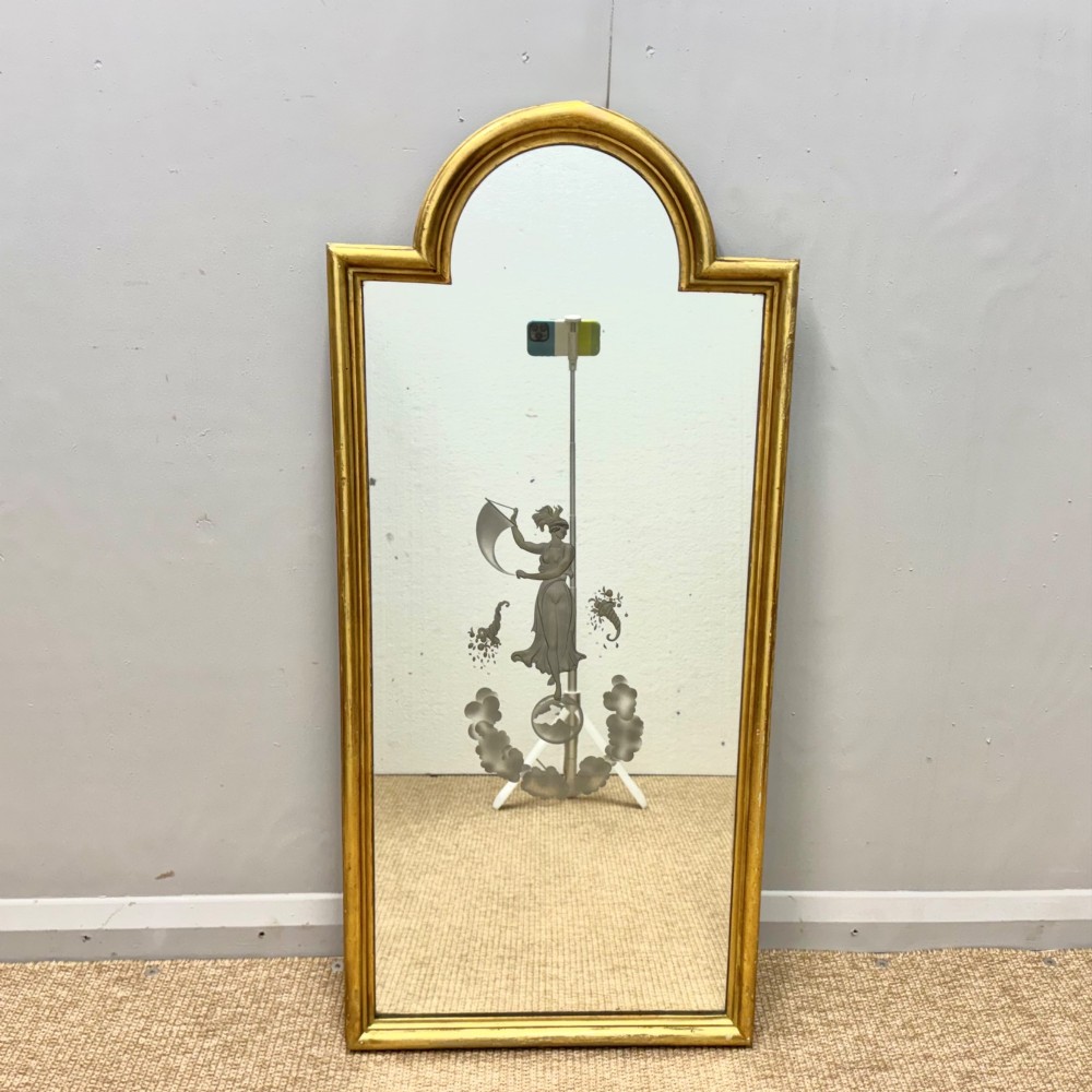 Neoclassical etched gilt pier mirror View III