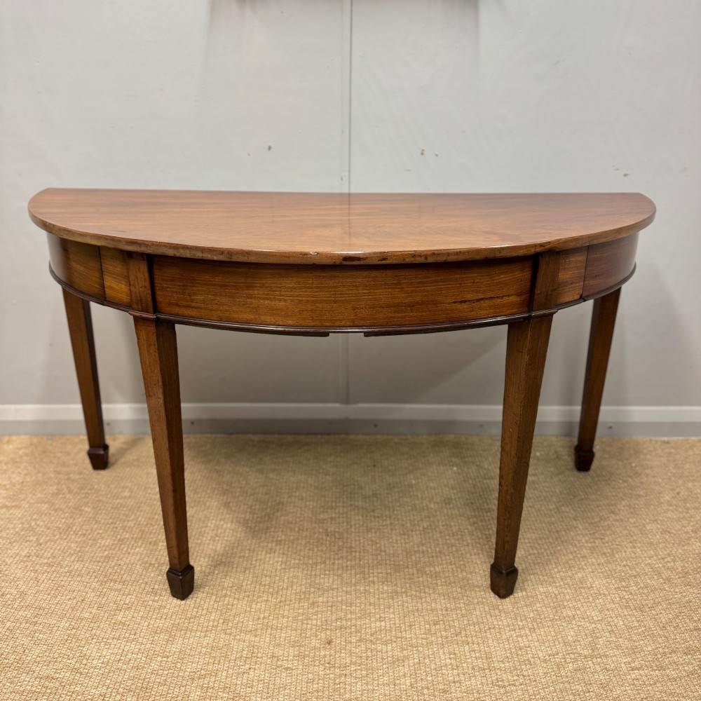 Georgian demi lune console table with 2 drawers