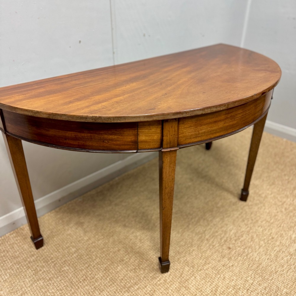 Georgian demi lune console table with 2 drawers View V