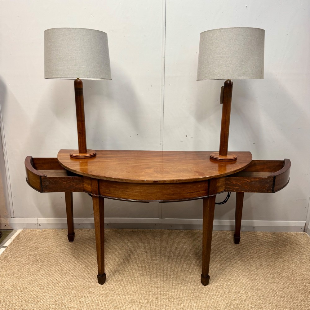 Georgian demi lune console table with 2 drawers View VIII