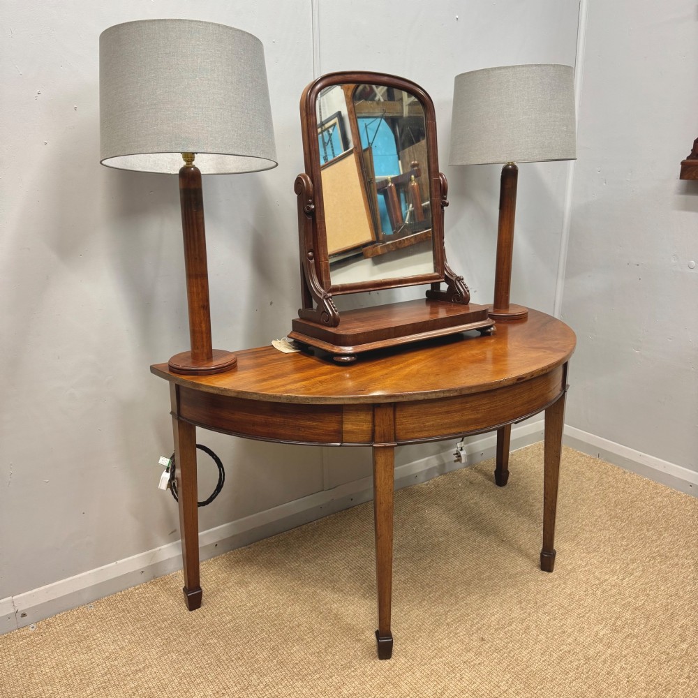 Georgian demi lune console table with 2 drawers View IX