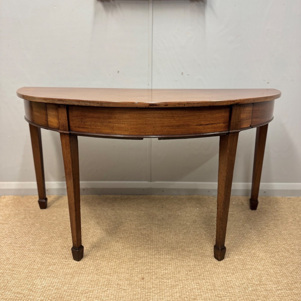 Georgian demi lune console table with 2 drawers View X