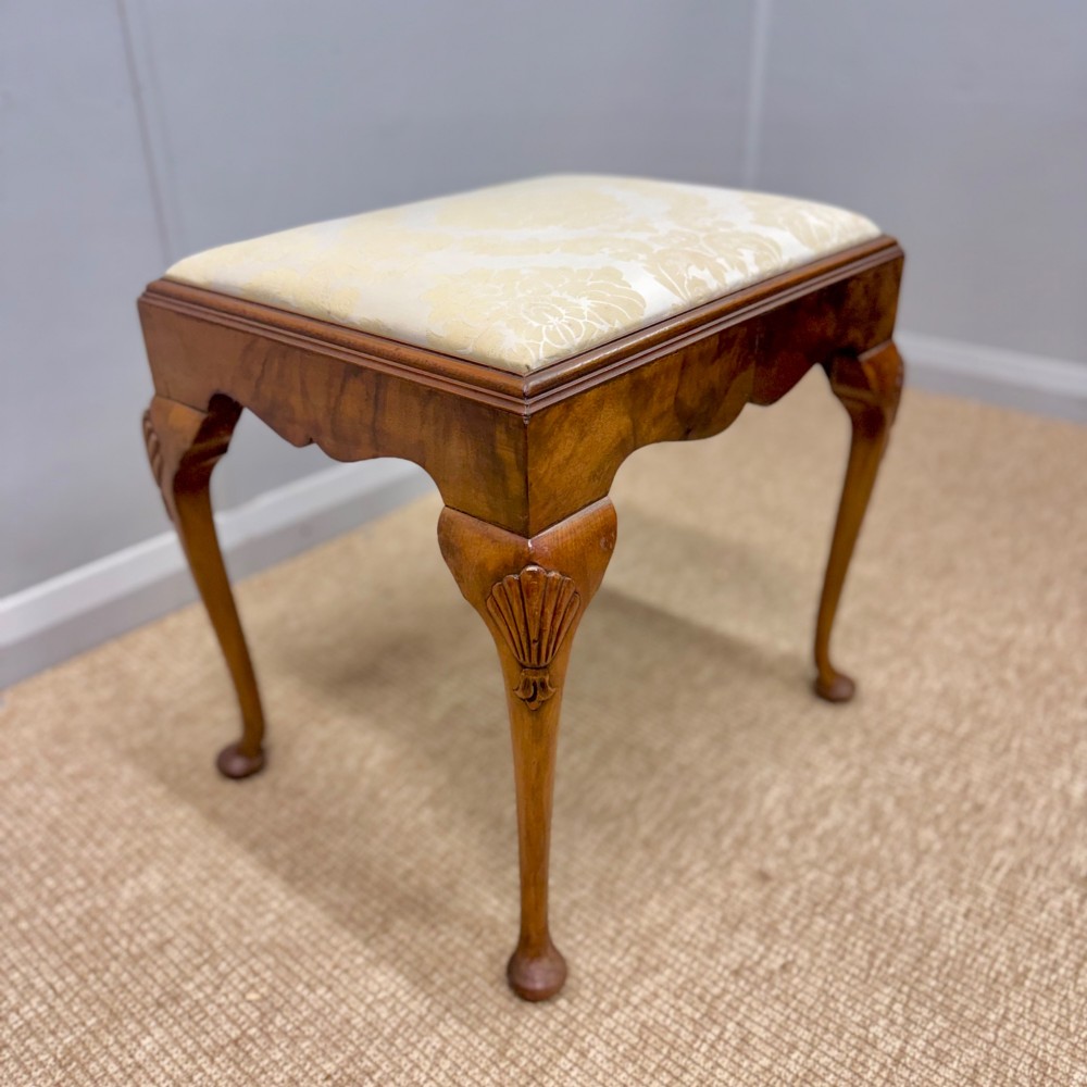 Queen Anne pad foot style walnut stool