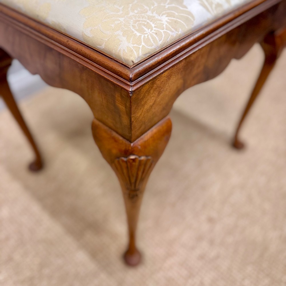 Queen Anne pad foot style walnut stool View III