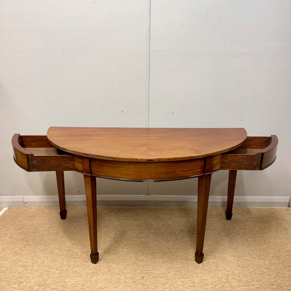 Georgian demi lune console table with 2 drawers View II