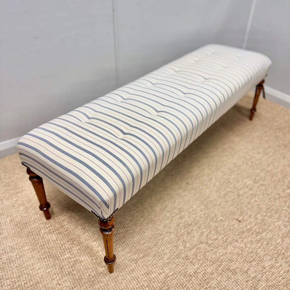 5 ft buttoned stool on walnut legs View V