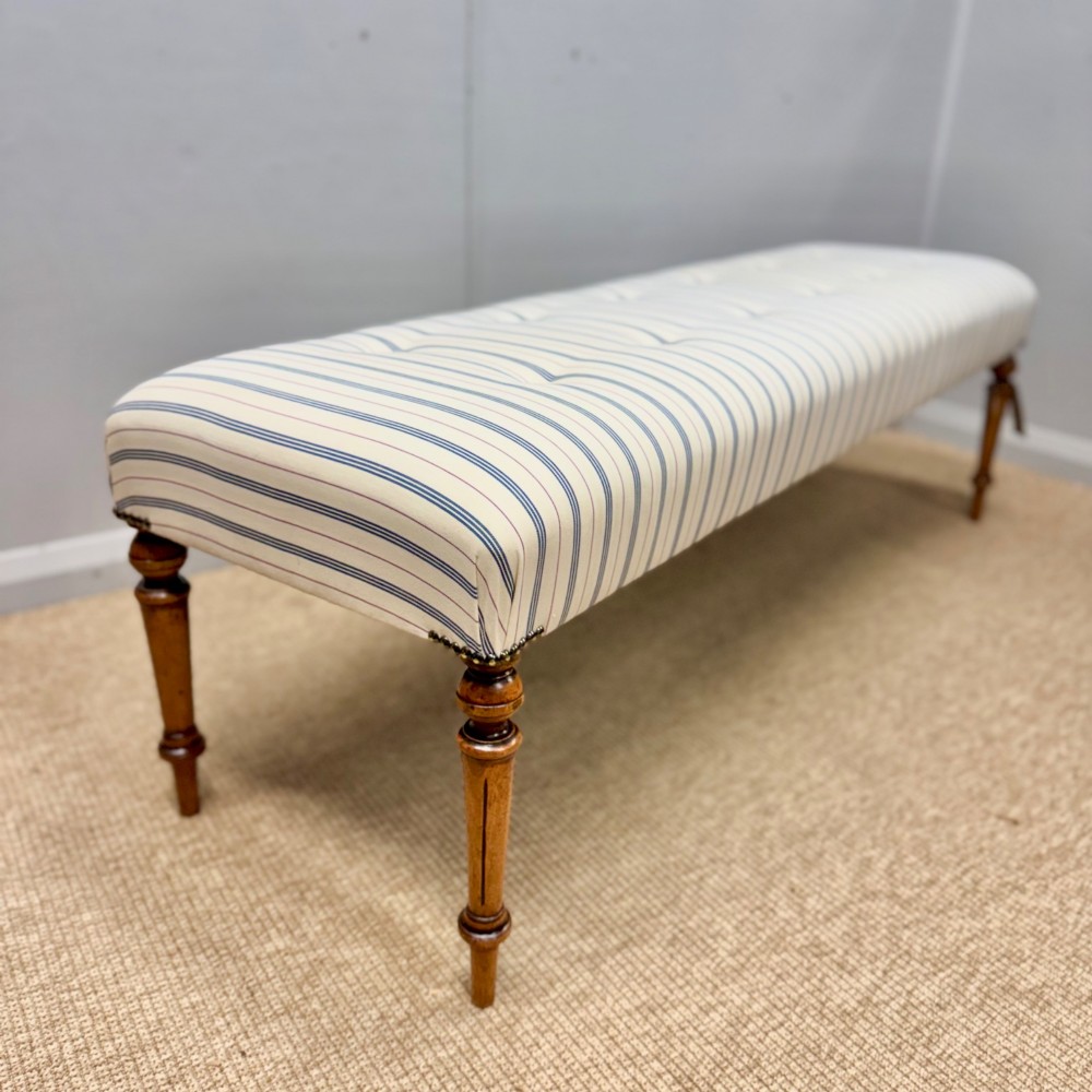 5 ft buttoned stool on walnut legs View VII