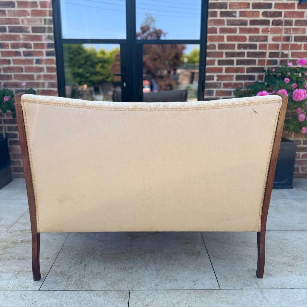 Quality Edwardian 2 seater inlaid wing sofa View VIII