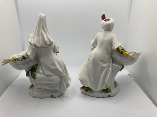 MEISSEN TURKISH PAIR HOLDING SWEETMEAT TABLE SALT BOWLS 18TH CENTURY - ADDITIONAL PHOTO 6