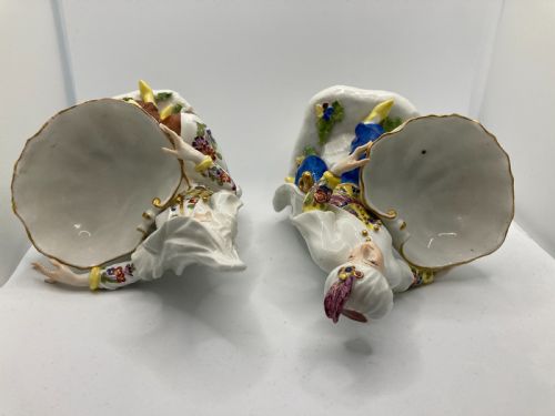 MEISSEN TURKISH PAIR HOLDING SWEETMEAT TABLE SALT BOWLS 18TH CENTURY - ADDITIONAL PHOTO 13