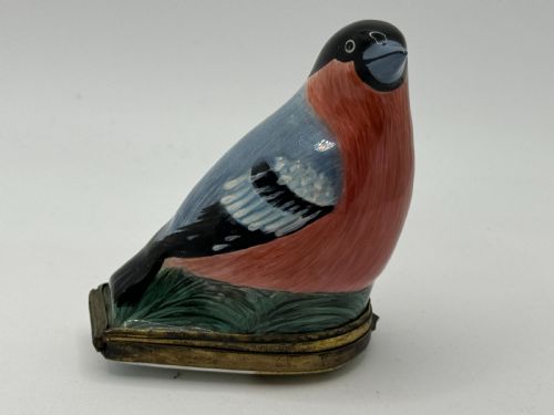 18th Century South Staffordshire Bilston Enamel Bird Patch Box