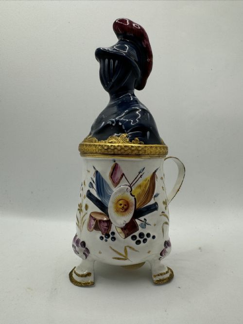 Antique Bilston Enamel Mustard Pot, Circa 1780