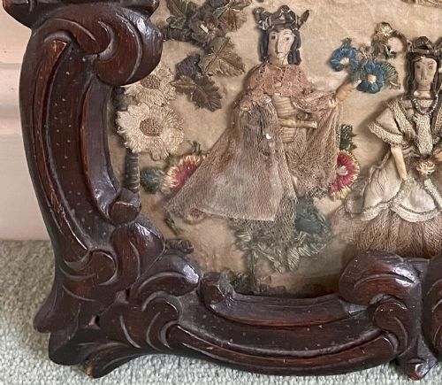 STUART STUMPWORK PANEL OF KING CHARLES I AND HENRIETTA MARIA - ADDITIONAL PHOTO 4
