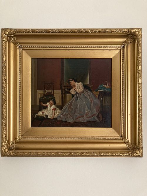 PAIR OF 19TH CENTURY SCHOOL OIL ON CANVAS CONVERSATION PIECES - ADDITIONAL PHOTO 1