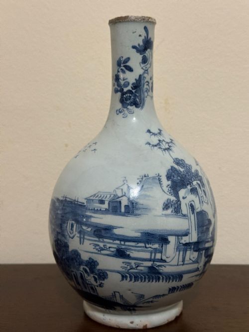 18TH CENTURY LAMBETH POTTERY DELFTWARE BOTTLE - ADDITIONAL PHOTO 5