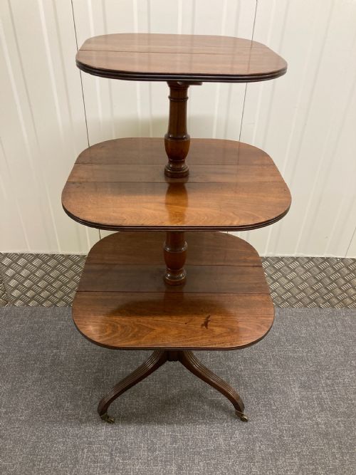 GEORGE III DUMBWAITER RECTANGULAR 3 TIER DROPLEAF - ADDITIONAL PHOTO 1