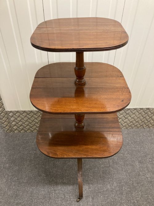GEORGE III DUMBWAITER RECTANGULAR 3 TIER DROPLEAF - ADDITIONAL PHOTO 3