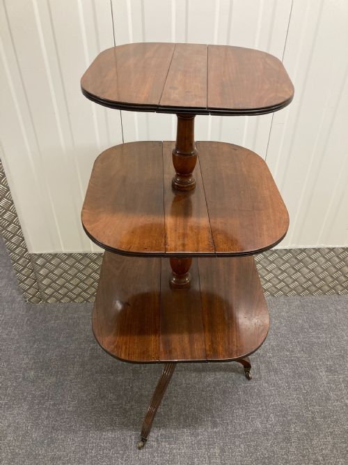 GEORGE III DUMBWAITER RECTANGULAR 3 TIER DROPLEAF - ADDITIONAL PHOTO 4