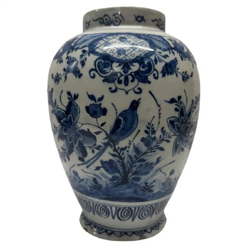 DELFT BLUE AND WHITE BALUSTER VASE