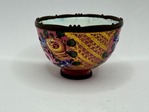 18TH CENTURY SMALL LIMOGES ENAMEL SALT BOWL - ADDITIONAL PHOTO 1