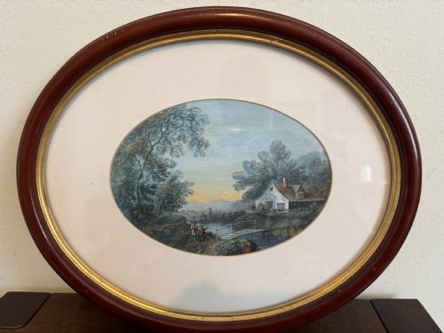 19TH CENTURY WATERCOLOURS PASTORAL LANDSCAPE SCENES SET OF 3 - ADDITIONAL PHOTO 7