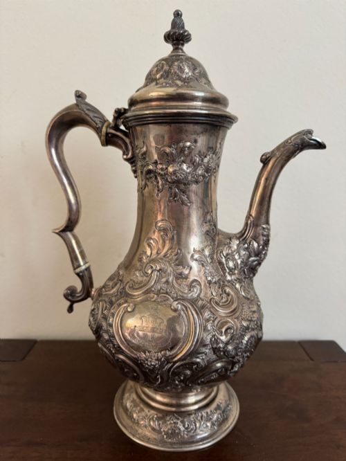George III Armorial Silver Coffee Pot, London 1777