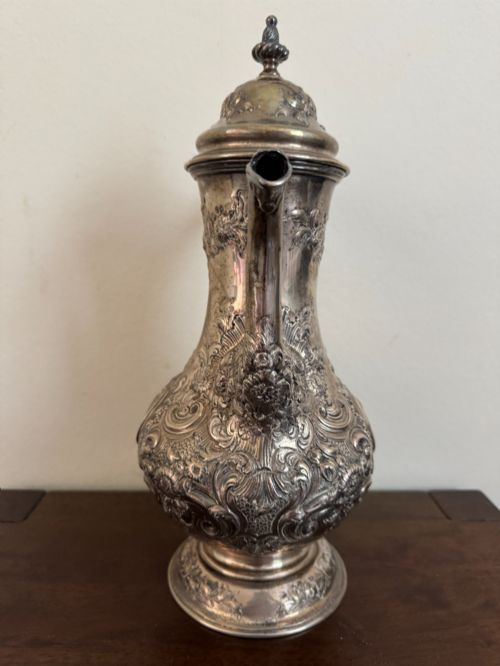 fig 1. George III Armorial Silver Coffee Pot, London 1777