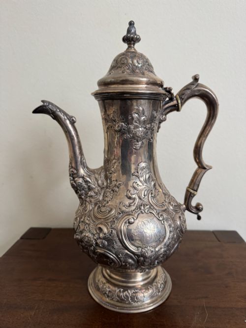 fig 2. George III Armorial Silver Coffee Pot, London 1777