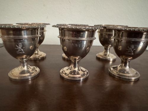 GEORGIAN STERLING SILVER EGG CRUET STAND BY WILLIAM BURWASH LONDON 1820 - ADDITIONAL PHOTO 10