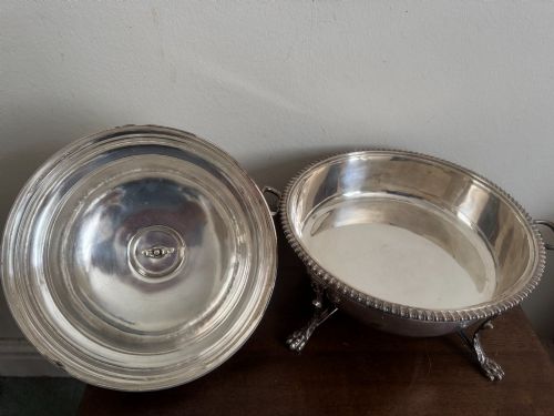GEORGE III STERLING SILVER SUPPER DISH COVER LAMPSTAND LONDON 1818 - ADDITIONAL PHOTO 9