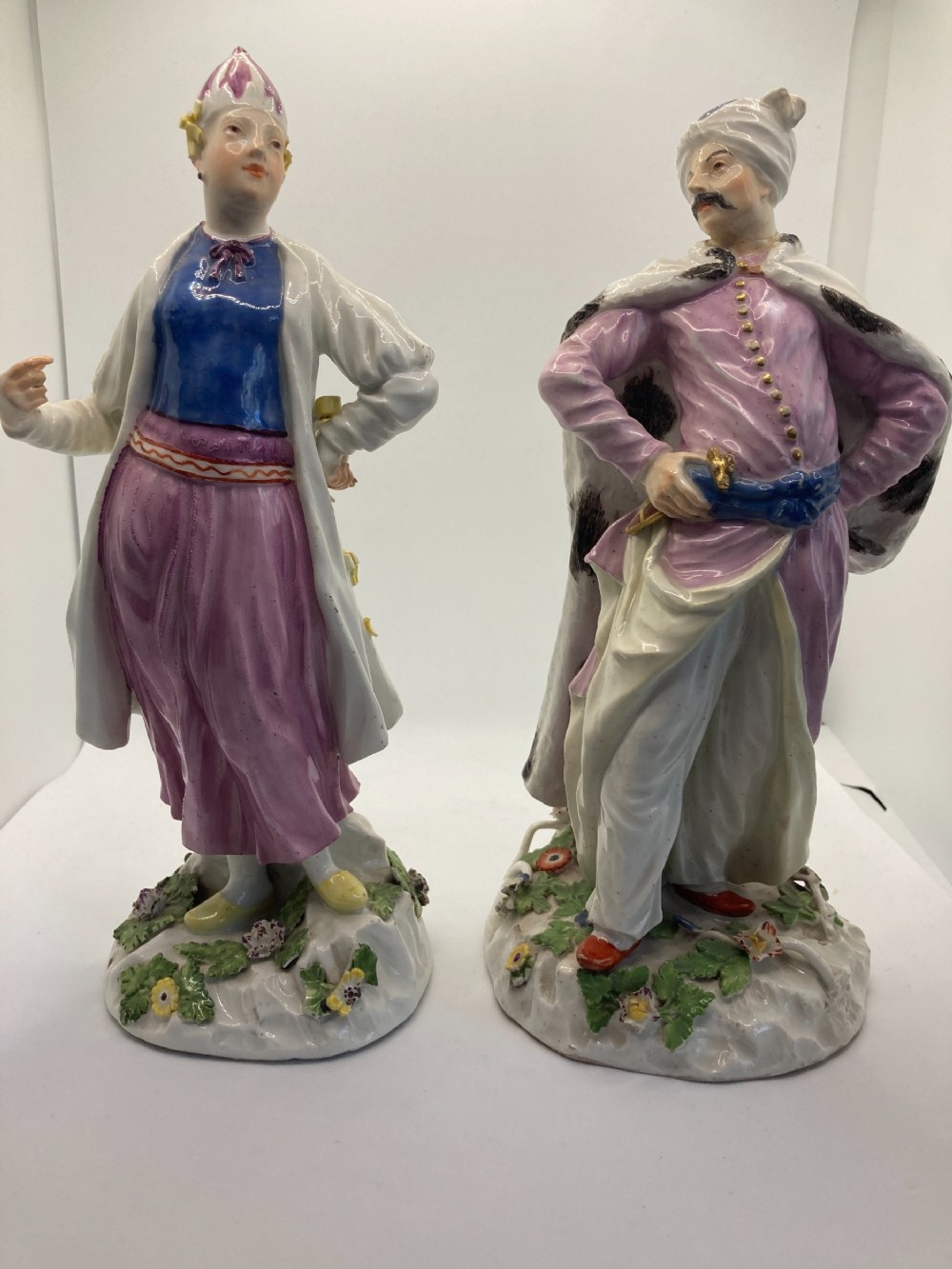 Meissen Porcelain Figures, 'Turkish Lady & Gentleman', 18th Century