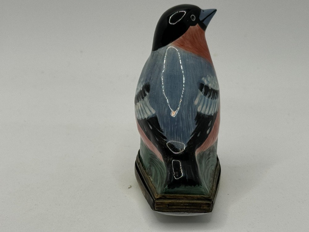 18TH CENTURY SOUTH STAFFORDSHIRE BILSTON ENAMEL BIRD PATCH BOX View VII
