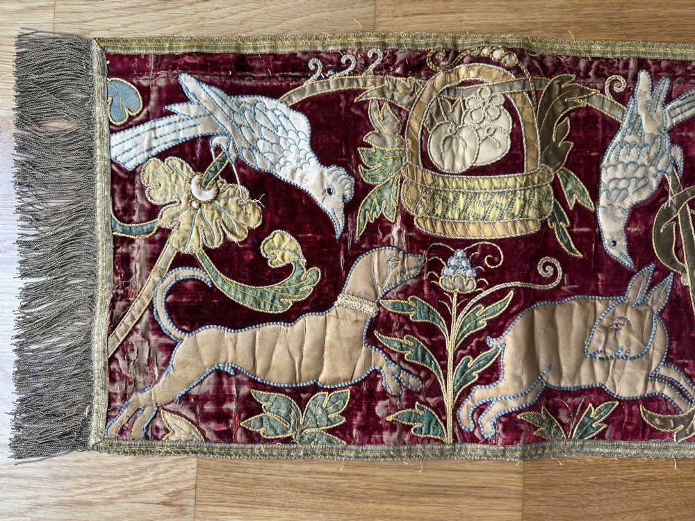 19th Century Silk & Velvet Panel