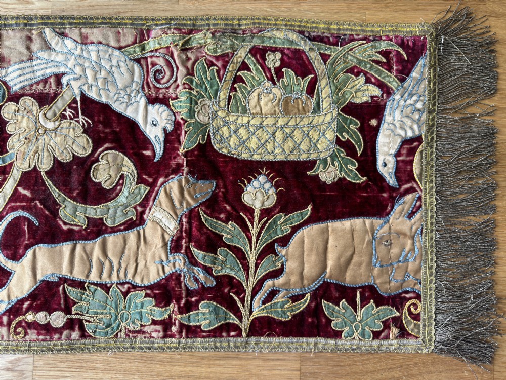 19th Century Silk & Velvet Panel View V