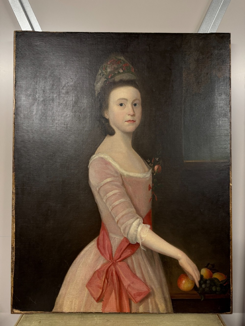 19th Century Portrait of Girl in Pink Dress , Danish School
