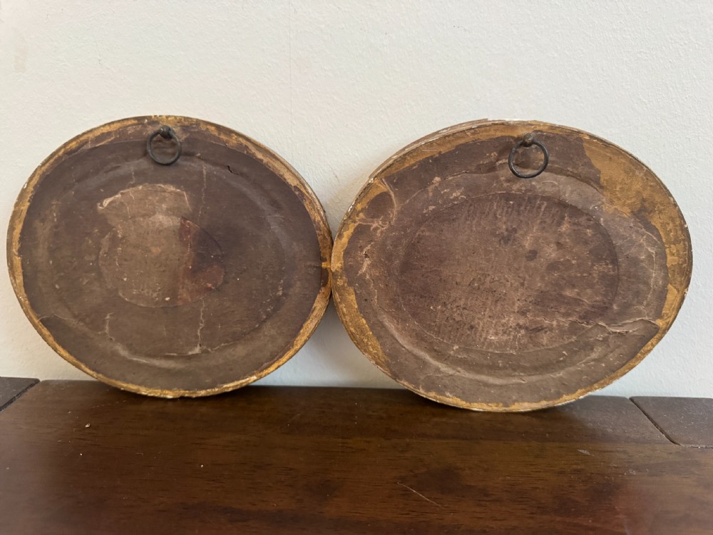 Pair of Georgian Silk Handstitched Oval Panels View VI
