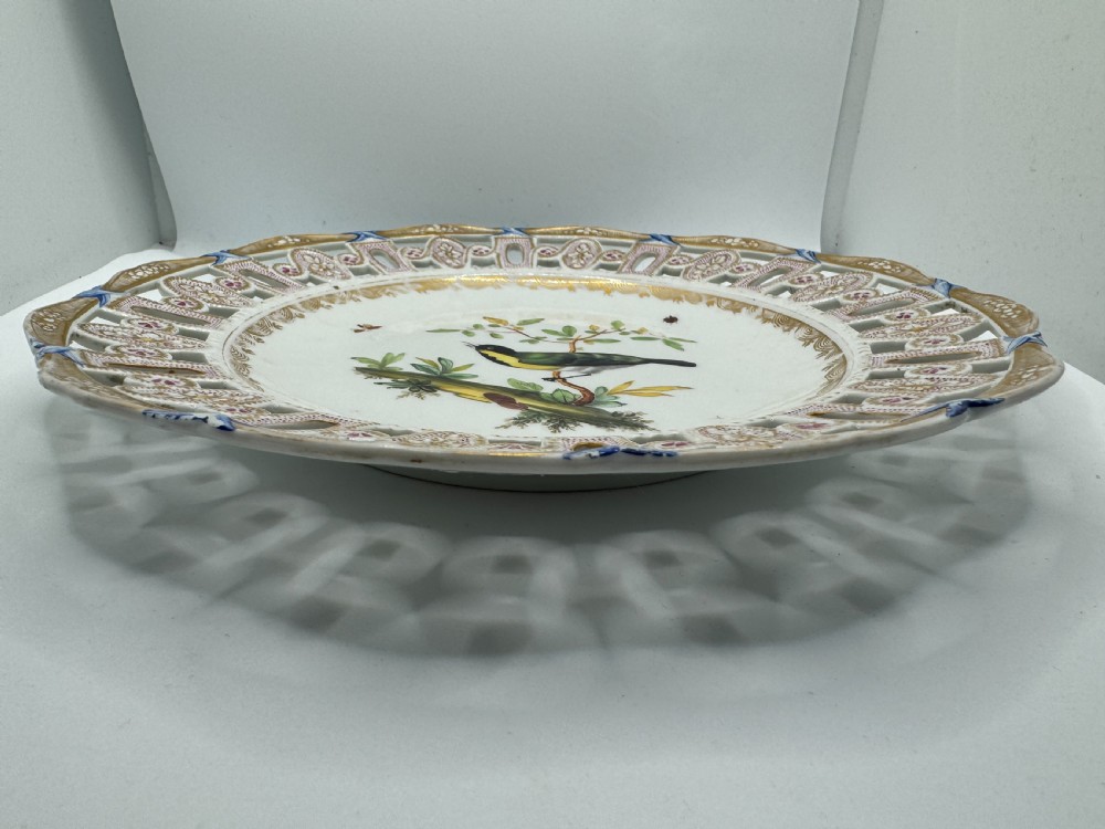 Meissen Marcolini Reticulated Plate with Bird and Insect Decoration View IX