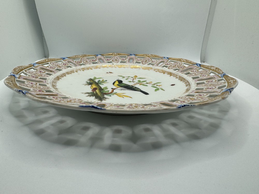 Meissen Marcolini Reticulated Plate with Bird and Insect Decoration View X